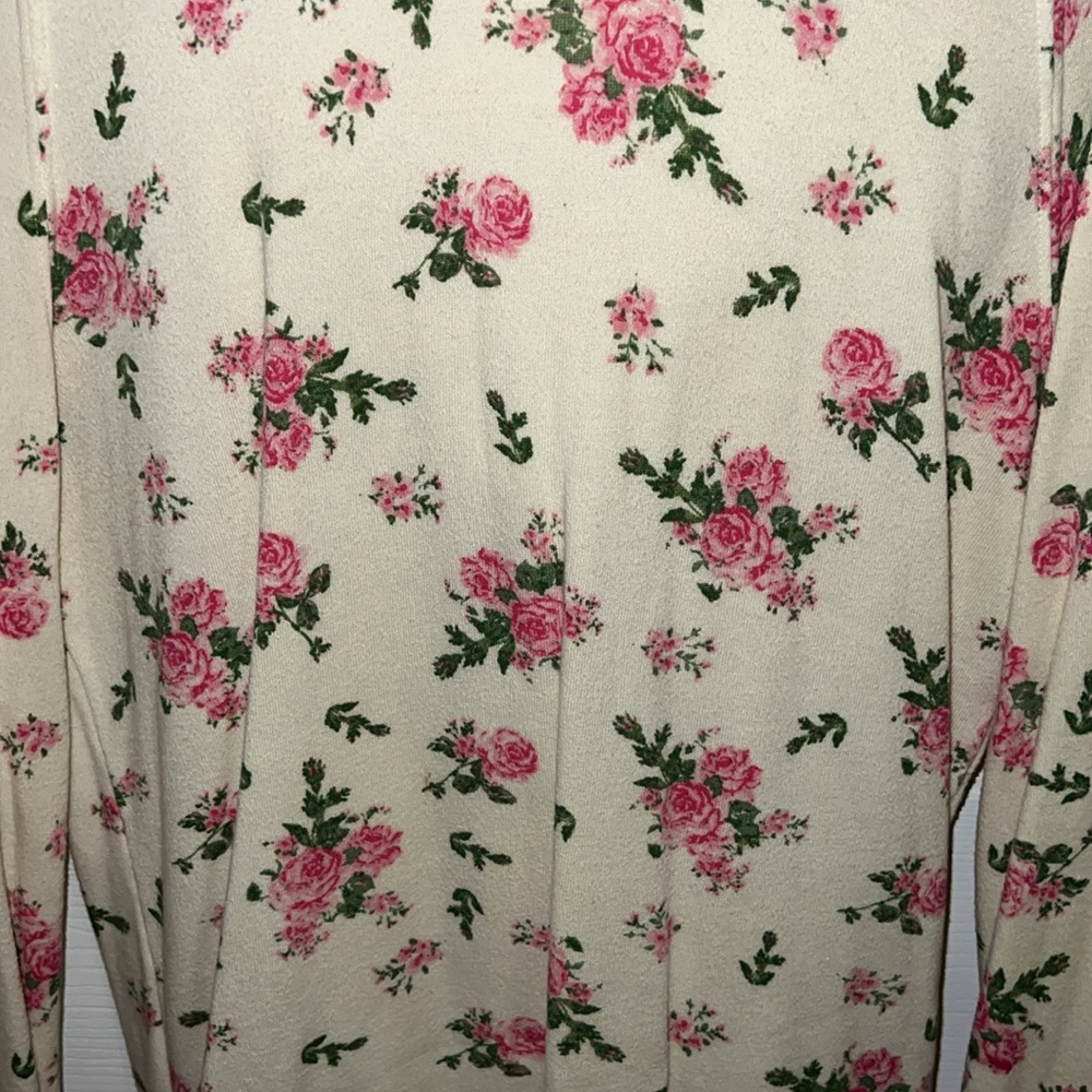 Pam & Gela Floral Print Hooded Sweatshirt size P / XS - Picture 7 of 11